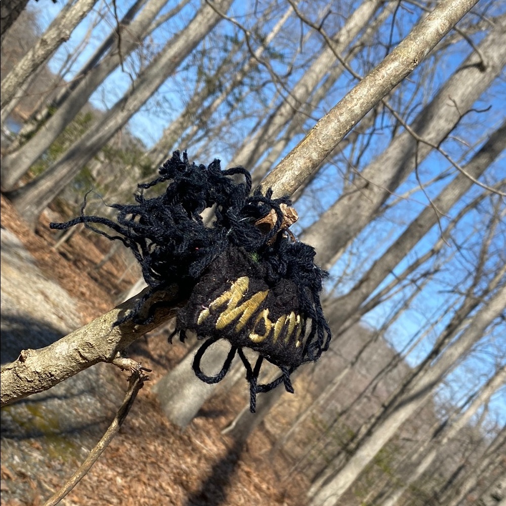 MSGM Black and Gold Fringe Accessory